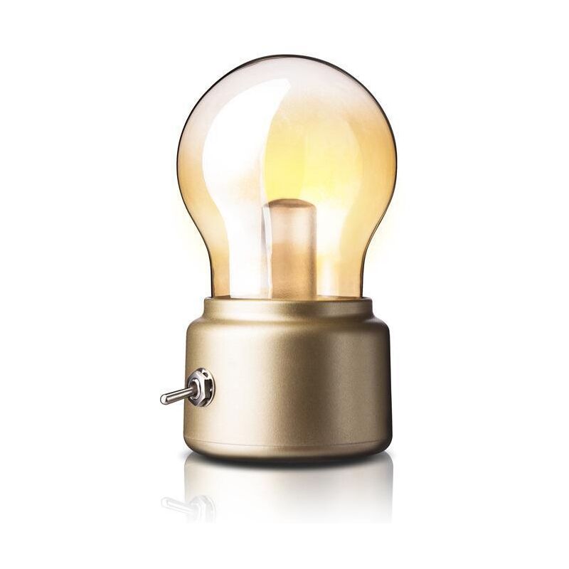 foto del prodotto fortuneville lampada da comodino retr ricaricabile tramite usb in un unico pezzo, lampada da scrivania a led lampada da notte mini lampada da