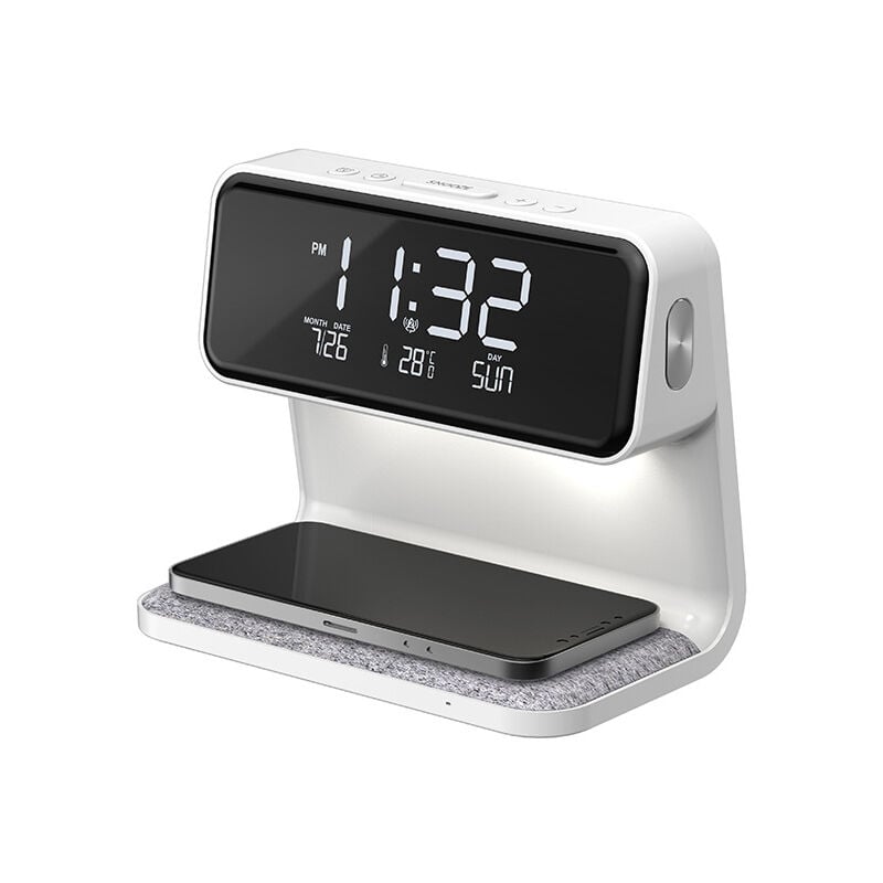 foto del prodotto fortuneville - lampada da comodino touch in un unico pezzo per camera da letto, luce sveglia con caricatore wireless-151106145mm