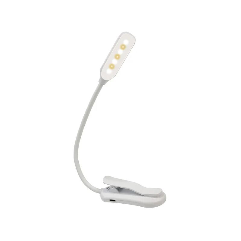 foto del prodotto fortuneville lampada da lettura a led regolabile ricaricabile tramite usb con clip a collo d oca lampada da scrivania flessibile per lettura