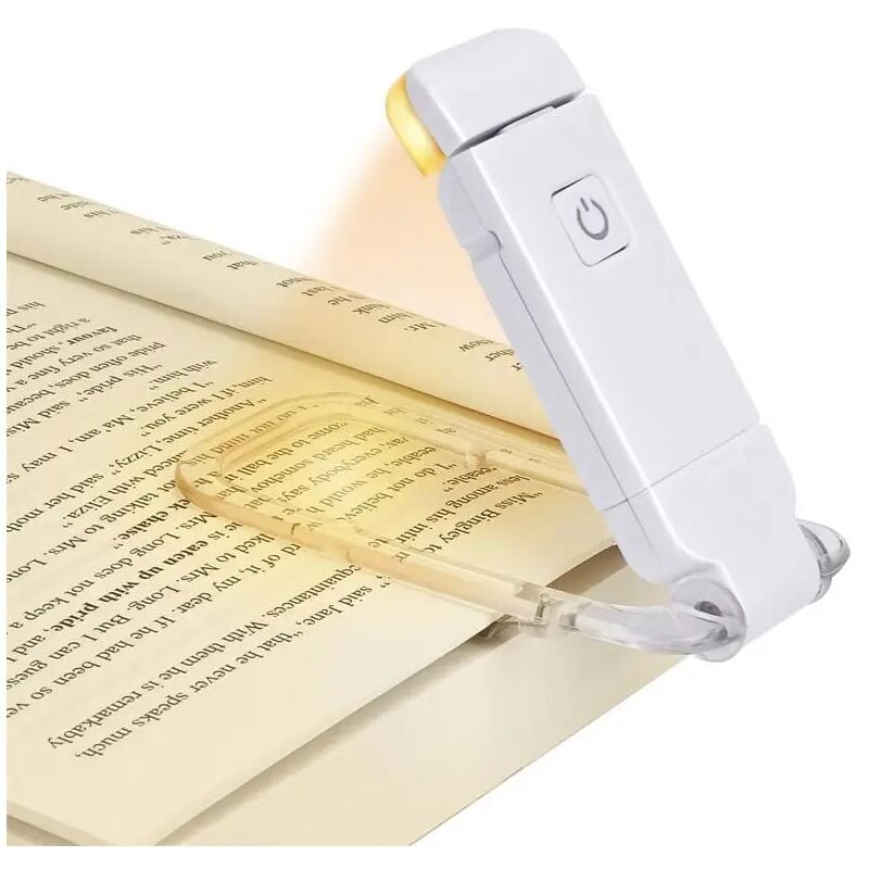 foto del prodotto fortuneville lampada da lettura a led ricaricabile tramite usb luminosit regolabile protezione degli occhi luce da libro a clip segnalibro