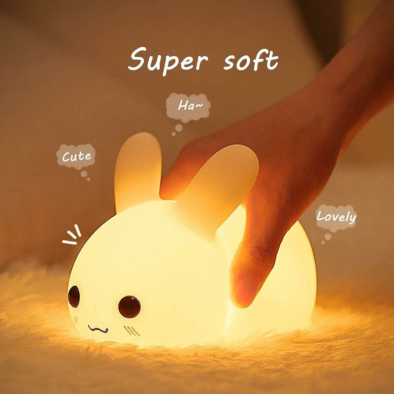 foto del prodotto fortuneville lampada da notte a led per bambini in silicone pasqua deco lampada da notte a led con interruttore tattile versione di ricarica usb