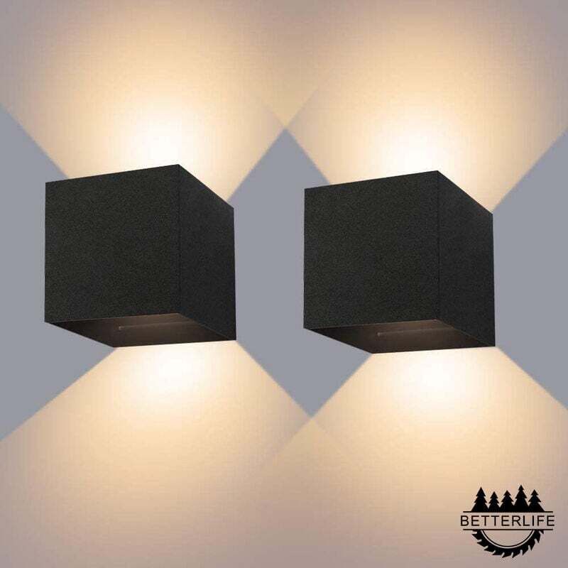 foto del prodotto fortuneville lampada da parete 12w, 2 lampade da parete a led per esterni interni 3000k, lampada da parete per esterni regolabile, lampada da