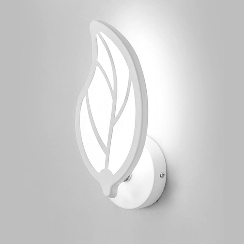 foto del prodotto fortuneville lampada da parete a led da 12 w, lampada da parete in acrilico, lampada da parete per interni a forma di foglia bianca, lampada da