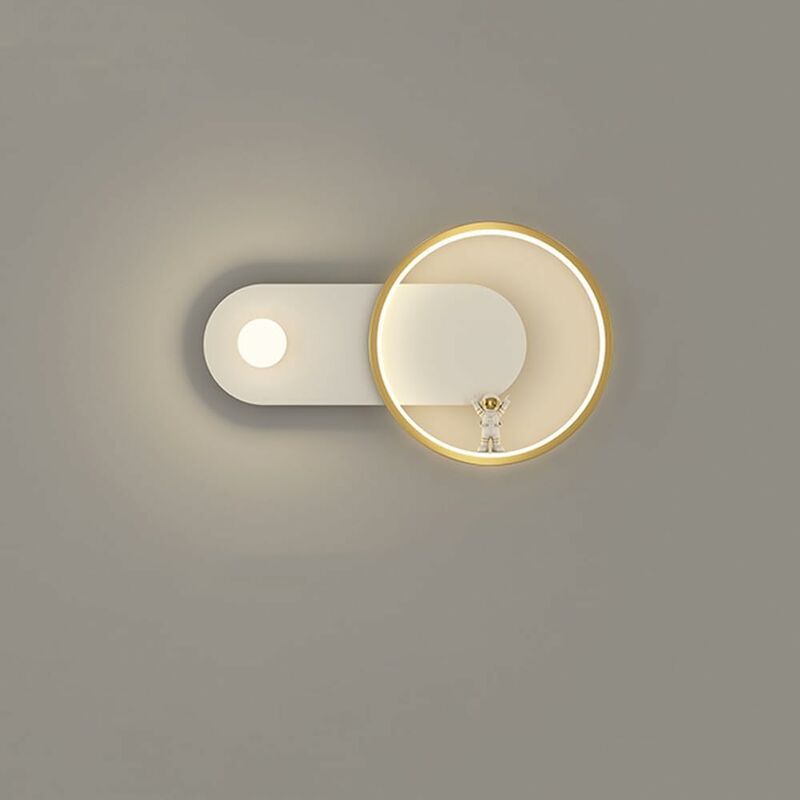 foto del prodotto fortuneville lampada da parete a led da astronauta dimmerabile da 16 w per camera da letto, lampada da parete per ragazzi geometry spaceman,