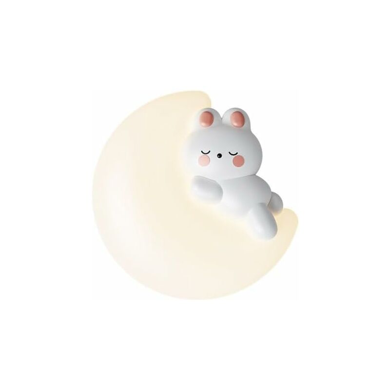 foto del prodotto fortuneville lampada da parete a led dimmerabile per cameretta dei bambini, stelle lunari, paralume bianco latte, lampada da parete sul comodino,