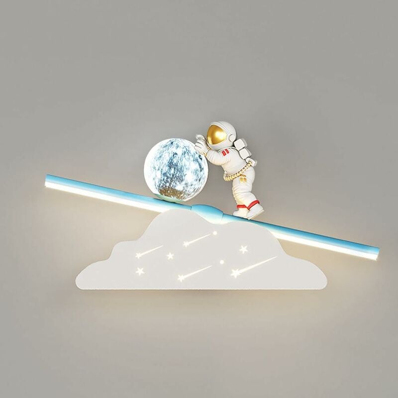 foto del prodotto fortuneville lampada da parete astronauta cartone animato, lampada da parete moderna a led da 12 w, applique da parete in metallo ultrasottile con