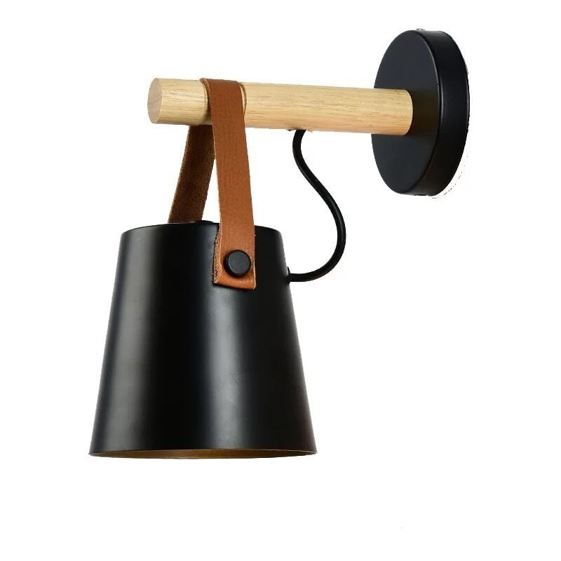 foto del prodotto fortuneville lampada da parete con cintura in stile nordico e27 lampada da parete in legno massello moderna semplice personalit creativa camera da