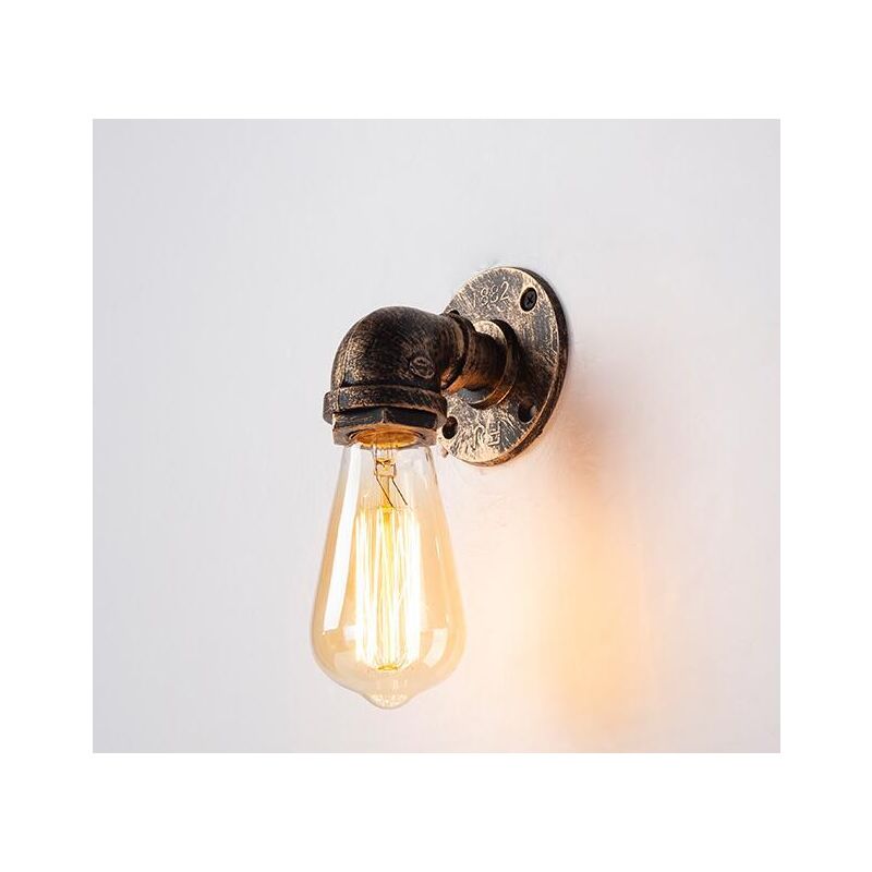 foto del prodotto fortuneville lampada da parete in tubo metallico in ferro battuto feng shui retr industriale senza lampadina 10 9,5 9 cm