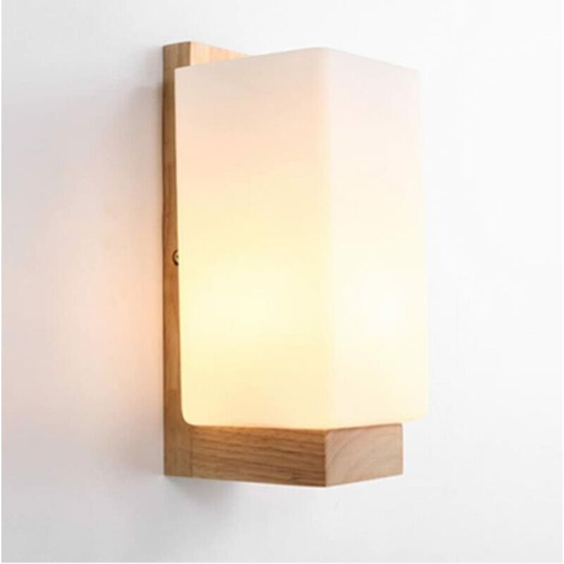 foto del prodotto fortuneville lampada da parete lampada da parete scandinava in legno stile semplice per comodino soggiorno scale corridoio