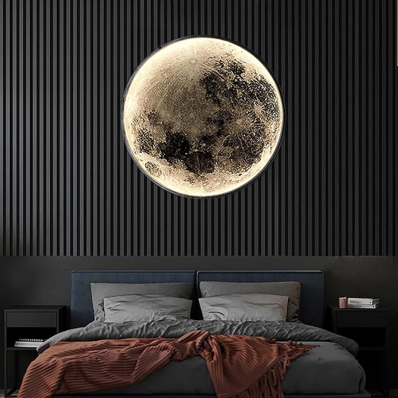foto del prodotto fortuneville lampada da parete per interni, lampada da parete moderna a led design circolare da 15 w, regolazione telecomando luci da parete 6500k,