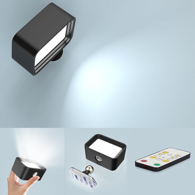foto del prodotto fortuneville lampada da parete wireless, lampada da parete per camera da letto per interni, lampada da camera da letto, lampada da comodino a
