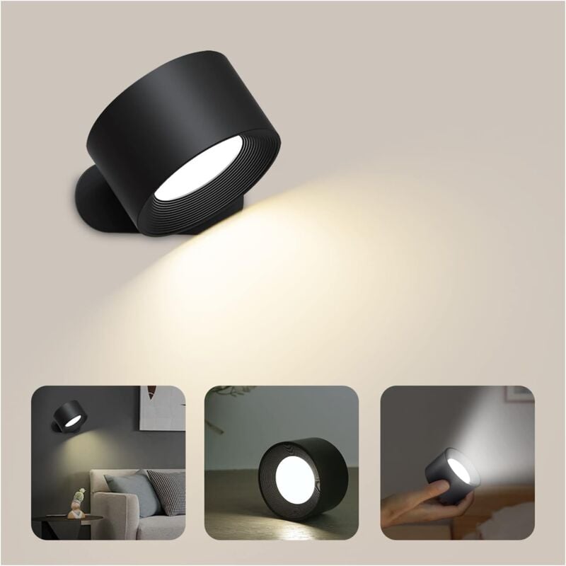 foto del prodotto fortuneville lampada da scrivania a led, lampada da comodino dimmerabile, lampada da scrivania rimovibile e ricaricabile, lampada da lettura per