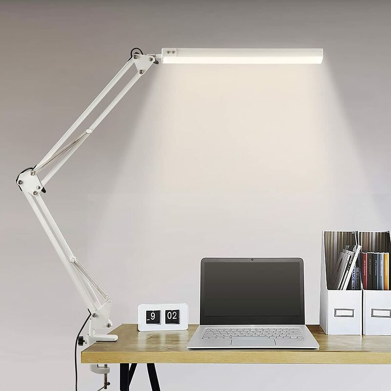 foto del prodotto fortuneville lampada da scrivania a led lampada da tavolo da architetto pieghevole con morsetto 10 livelli di luminosit x 3 modalit colore