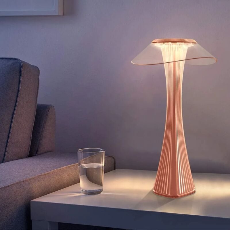 foto del prodotto fortuneville lampada da tavolo a led lampada da comodino touch dimmerabile a batteria ricaricabile, lampada da tavolo moderna per camera da letto