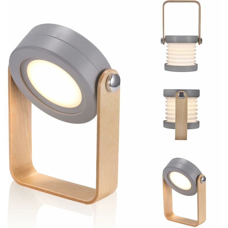 foto del prodotto fortuneville lampada da tavolo pieghevole, lampada da tavolo da scrivania, luce notturna telescopica pieghevole portatile, lanterna portatile con