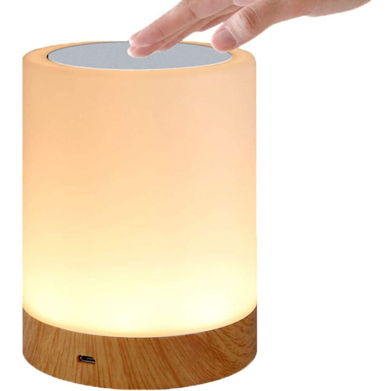 foto del prodotto fortuneville lampada touch a led per camera da letto, soggiorno, studio, lampada da comodino con sensore che cambia colore rgb, porta di ricarica
