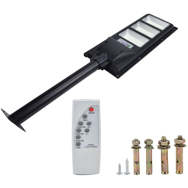 foto del prodotto fortuneville lampioni solari a led da 500 w, luci solari per esterni ip65, faretti di sicurezza a 840 led con telecomando, per piazze, parchi,