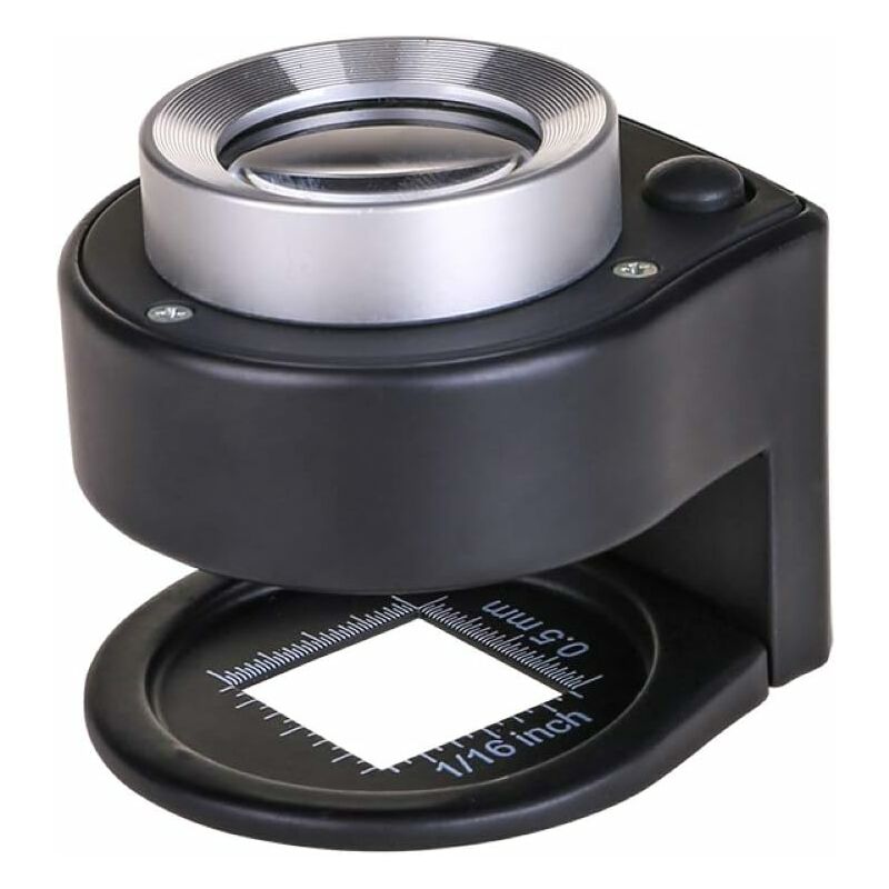 foto del prodotto fortuneville lente d ingrandimento 30x con scala, 6 luci lente d ingrandimento con scala lente d ingrandimento portatile da tavolo in metallo