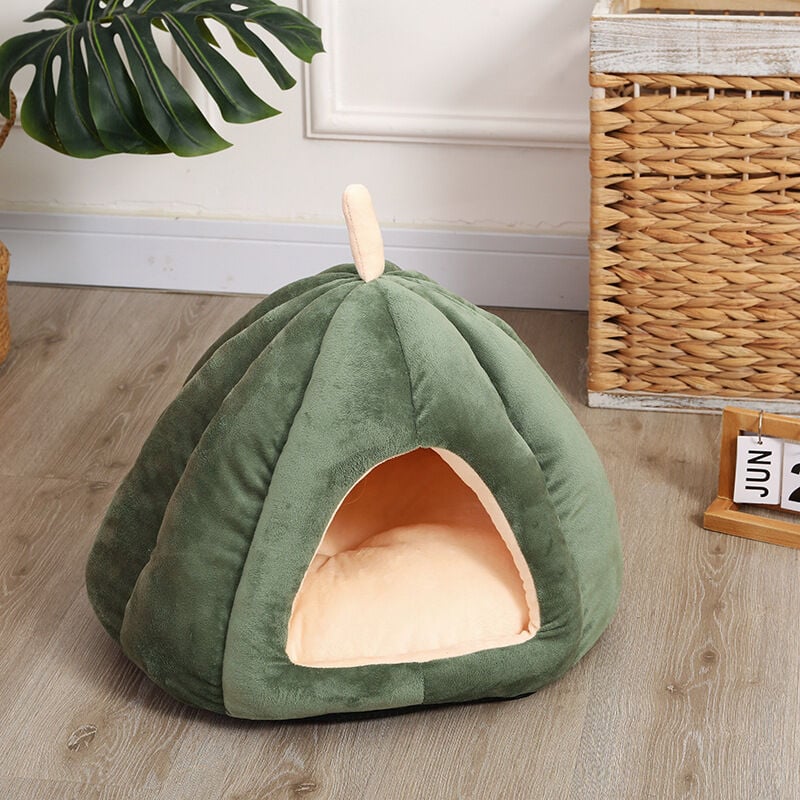 foto del prodotto fortuneville lettiera per gatti con cuccia per animali domestici con cuscino interno rimovibile e lavabile m verde