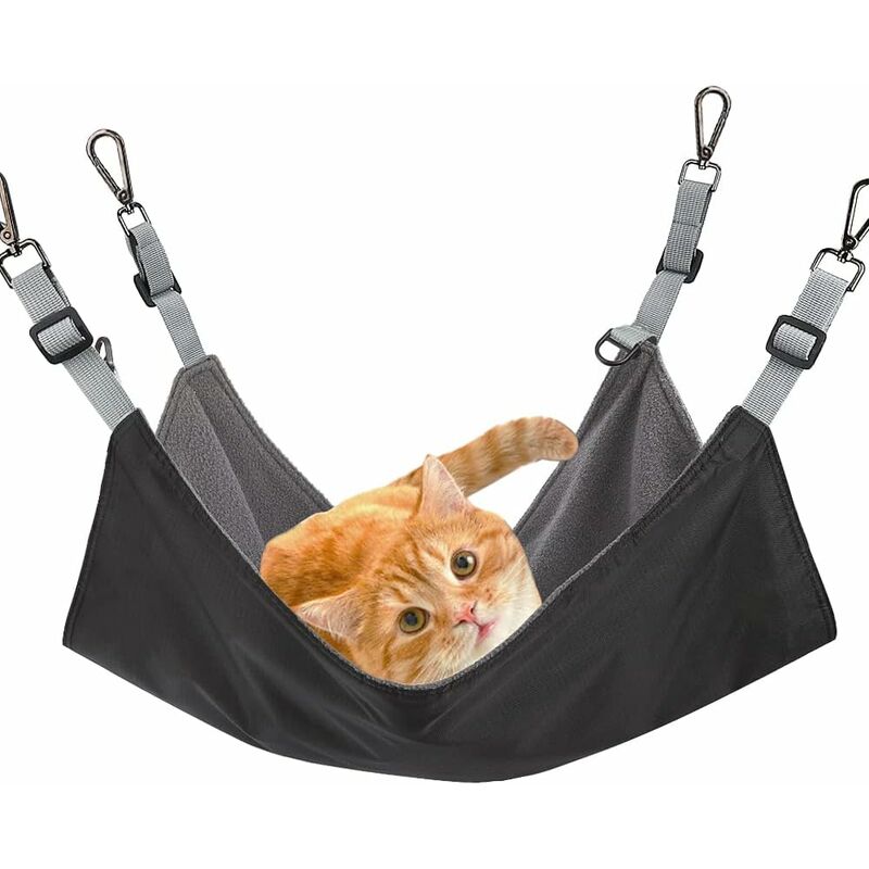 foto del prodotto fortuneville letto amaca per gatti con cinghie regolabili e ganci, adatto per piccoli animali, doppia altalena sospesa, adatto per gatti, furetti,