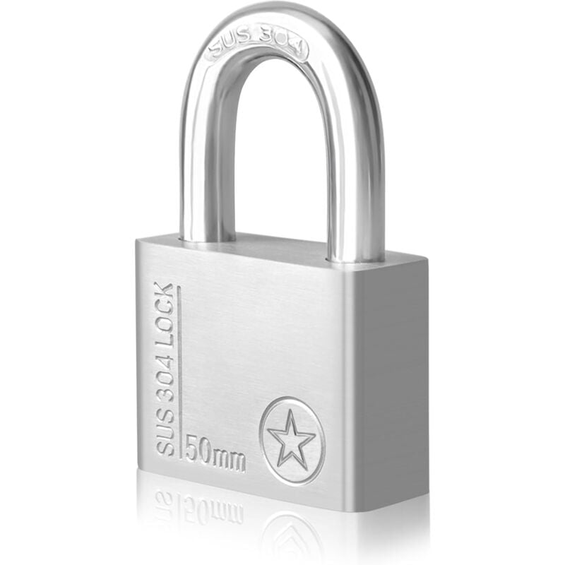 foto del prodotto fortuneville lucchetto con chiave in acciaio inossidabile 304 da 50 mm, antiruggine, per esterni, resistente alle intemperie, lucchetto di
