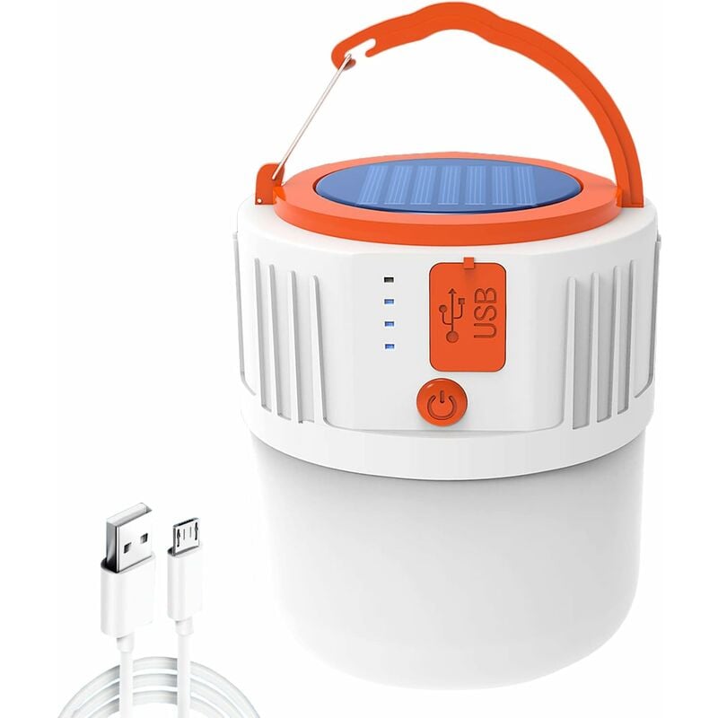 foto del prodotto fortuneville luce da campeggio ricaricabile ad energia solare, luce da campeggio a led portatile e lampada con gancio e 5 modalit di lampada,