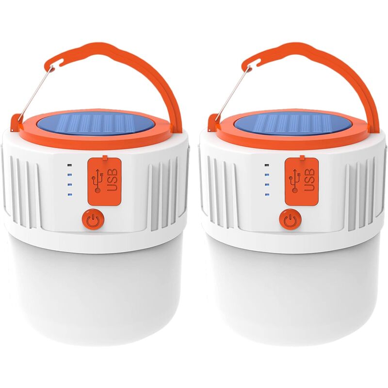 foto del prodotto fortuneville luce da campeggio ricaricabile ad energia solare, luce da campeggio a led portatile e lampada con gancio e 5 modalit lampada, porta
