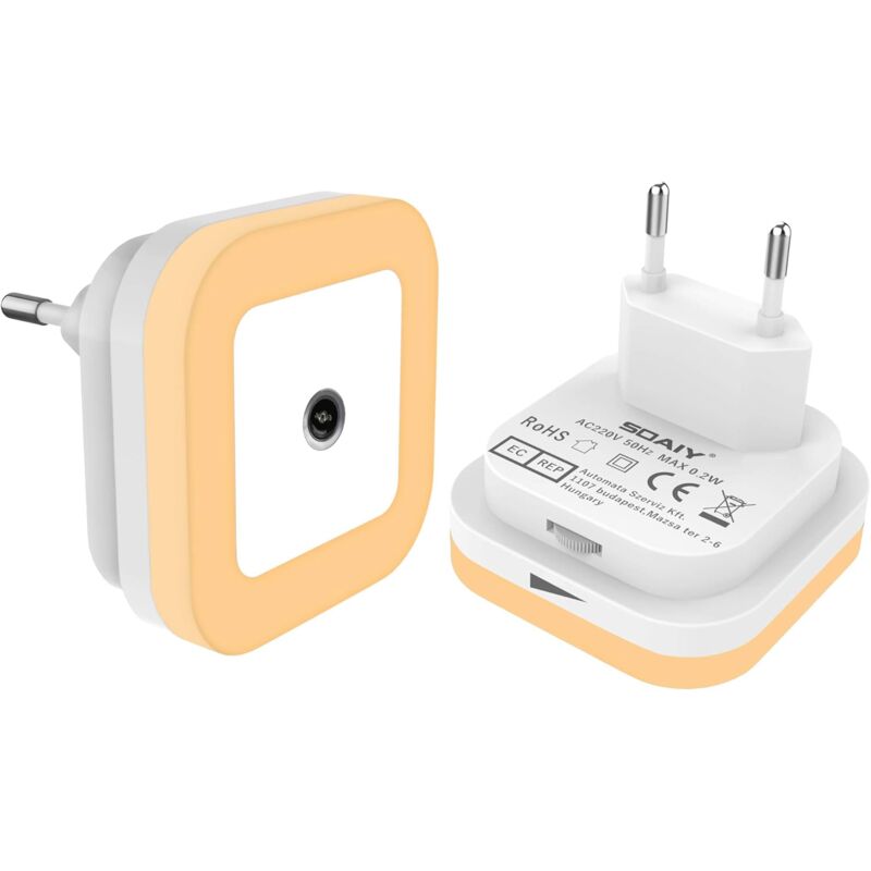 foto del prodotto fortuneville luce notturna a led automatica da 2 pezzi, luce notturna con sensore crepuscolare, lampada a led dimmerabile, luce notturna con presa