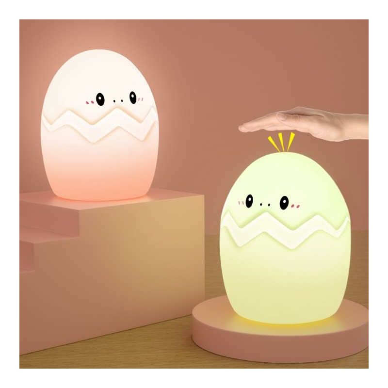 foto del prodotto fortuneville luce notturna luce notturna per bambini luce notturna per telecomando luce notturna per bambini silicone uovo carino lampada da