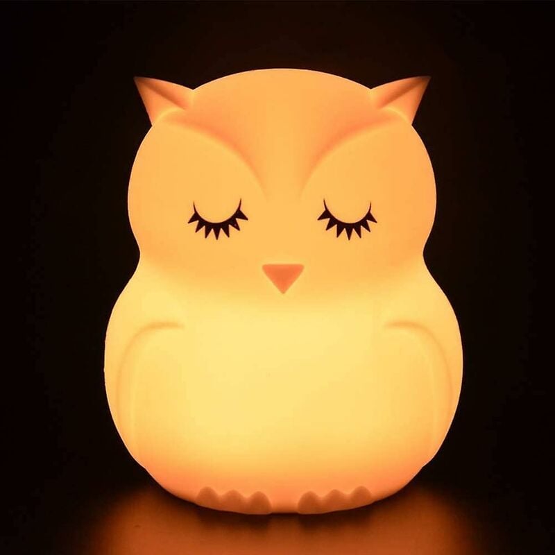 foto del prodotto fortuneville luce notturna per bambini con gufo luce notturna ricaricabile in silicone per bambini luce notturna per camera da letto con