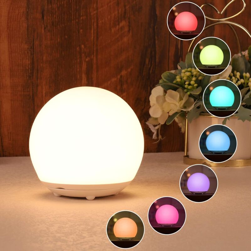 foto del prodotto fortuneville luce notturna per bambini, luce notturna per bambini, lampada da comodino ricaricabile tramite usb, luce notturna a led, dimmerabile,
