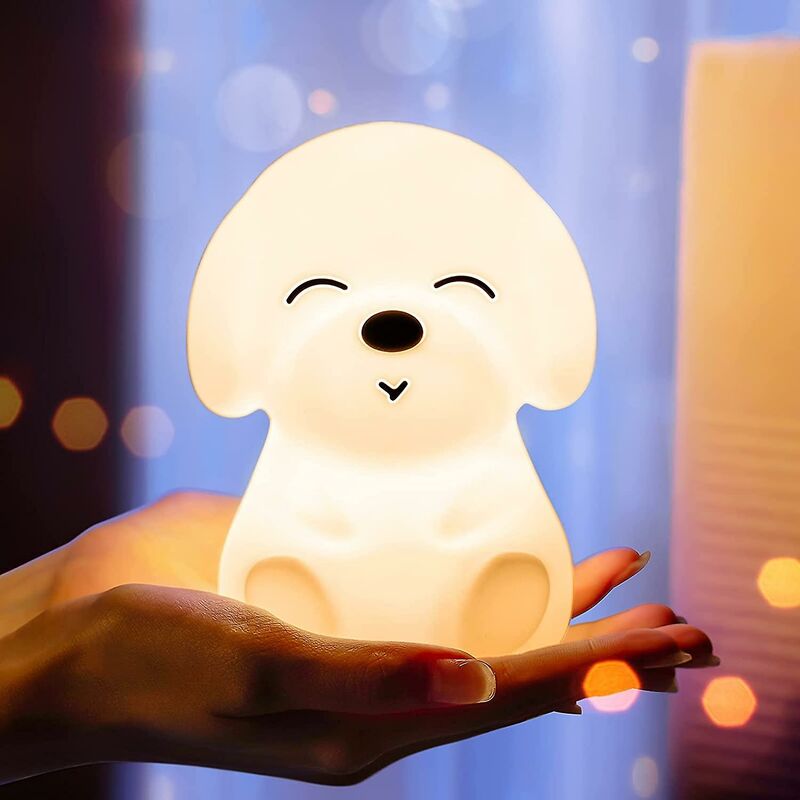 foto del prodotto fortuneville luce notturna per bambini, luce notturna per bambini, luce notturna per cuccioli, luce notturna in silicone morbido per cani, luce led
