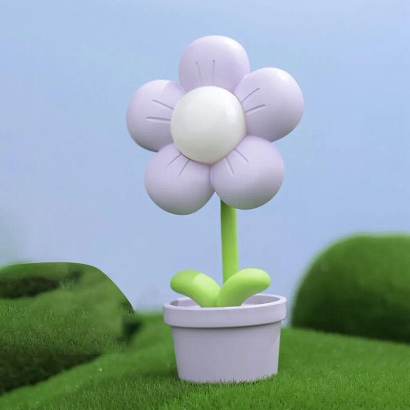 foto del prodotto fortuneville luce notturna portatile, lampada da comodino che illumina la lampada da tavolo con fiori per bambini viola