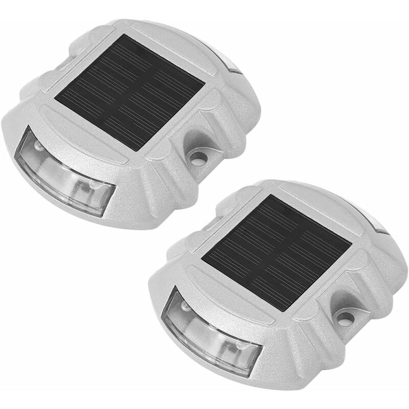 foto del prodotto fortuneville luce solare per banchina, lampione solare con 6 led, lampada da esterno impermeabile per percorso patio giardino 2 pezzi luce bianca