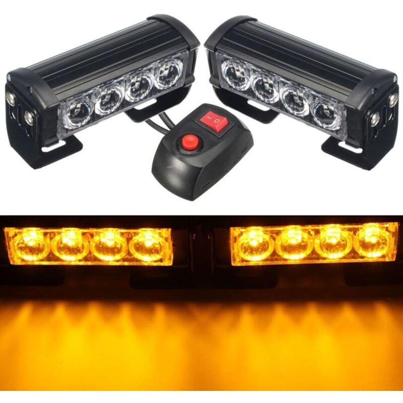 foto del prodotto fortuneville luce stroboscopica, 2 pezzi da uno a due led luce stroboscopica di emergenza luce stroboscopica di emergenza 12v rimorchio per camion