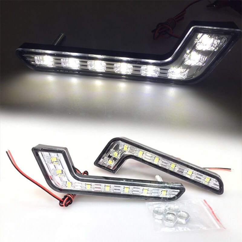 foto del prodotto fortuneville luci di marcia diurna per auto da 1 paio a 8 led luci fendinebbia luci di marcia diurna impermeabili luci di marcia diurna a led