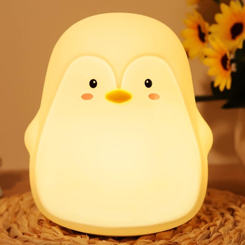 foto del prodotto fortuneville luci notturne bambini kawaii luci notturne baby led lampade da comodino nursery usb silicone luci infermieristiche tocco dimmerabile