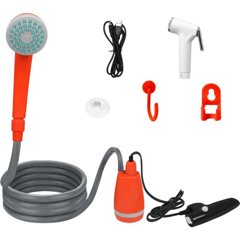 foto del prodotto fortuneville lzq doccia da campeggio batteria doccia da campeggio doccia esterna con batteria ricaricabile e tubo doccia da 2 m per autolavaggio da