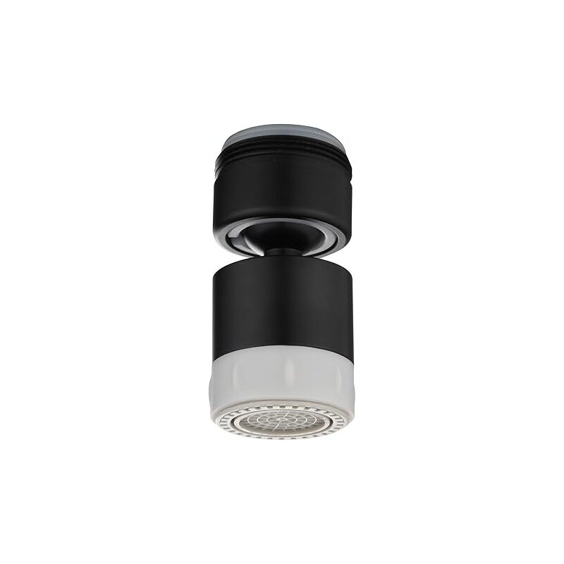 foto del prodotto fortuneville m24 filettatura maschio filtro aeratore due diversi flussi d acqua testa girevole a 360 gradi punta in silicone rubinetto aeratore nero