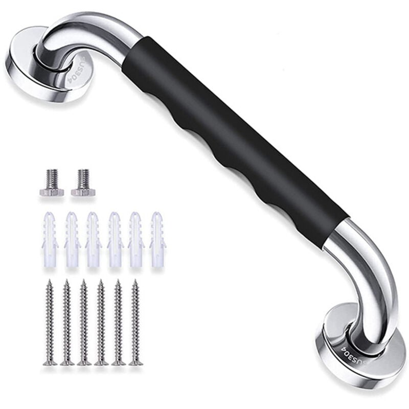 foto del prodotto fortuneville maniglione di sicurezza maniglia per doccia antiscivolo da bagno da 33,5 cm maniglia con copertura in silicone in acciaio inossidabile