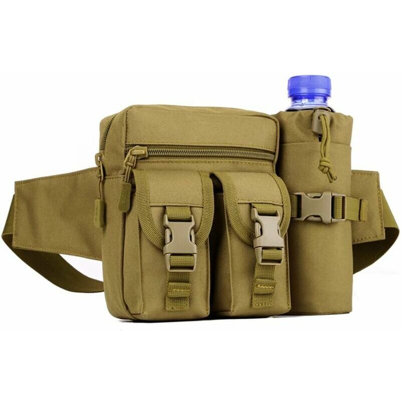 foto del prodotto fortuneville marsupio militare tattico impermeabile marsupio con borsa per bottiglia d acqua uomo donna per escursionismo campeggio viaggi in