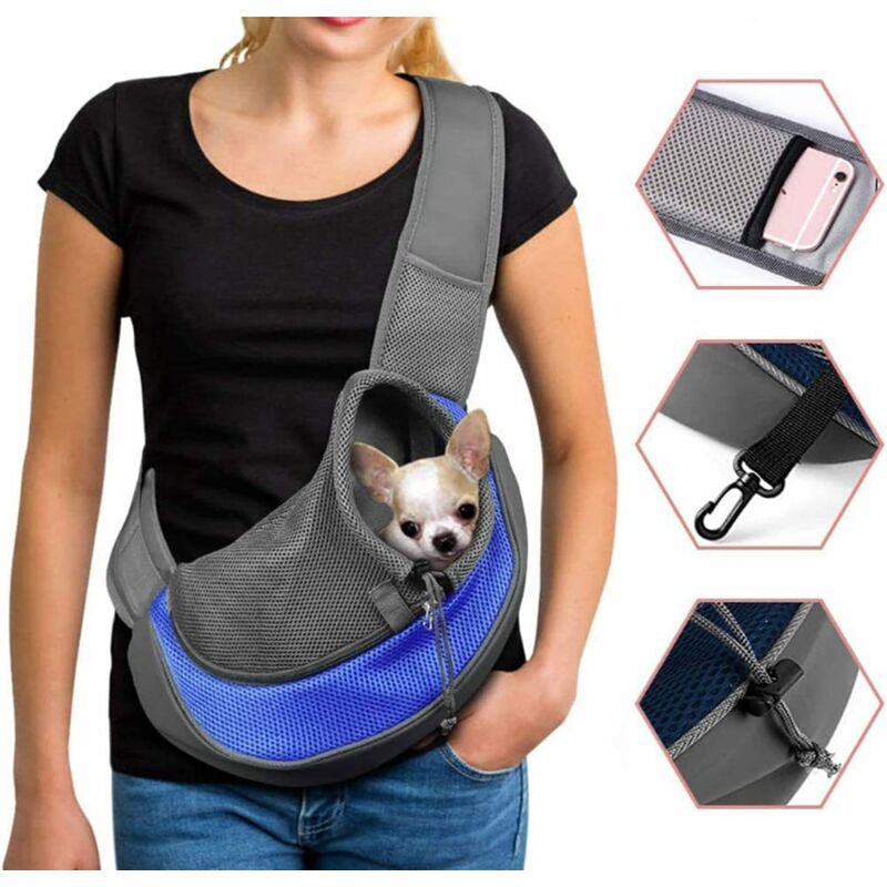 foto del prodotto fortuneville marsupio per cani borsa a tracolla regolabile per cuccioli e gatti borsa da viaggio per piccoli animali domestici borsa per cani con
