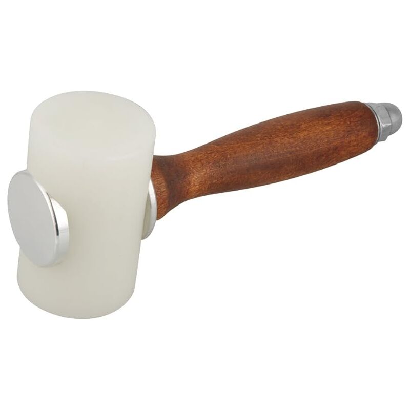 foto del prodotto fortuneville martello in pelle a forma di t con manico in legno, strumento per timbrare il martello da intaglio in pelle di nylon
