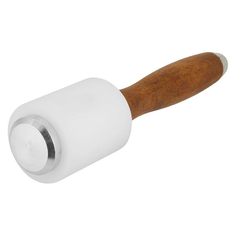 foto del prodotto fortuneville martello in pelle manico in legno strumento per timbrare il martello da intaglio in pelle di nylon