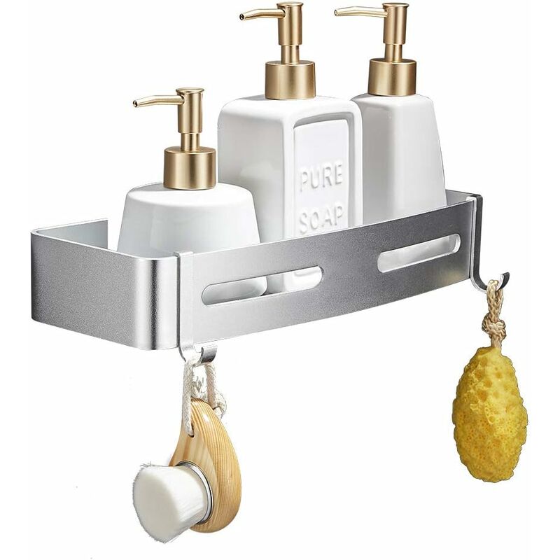 foto del prodotto fortuneville mensola per doccia da bagno mensola per doccia senza foratura mensola per doccia a parete accessori per bagno in alluminio antiruggine