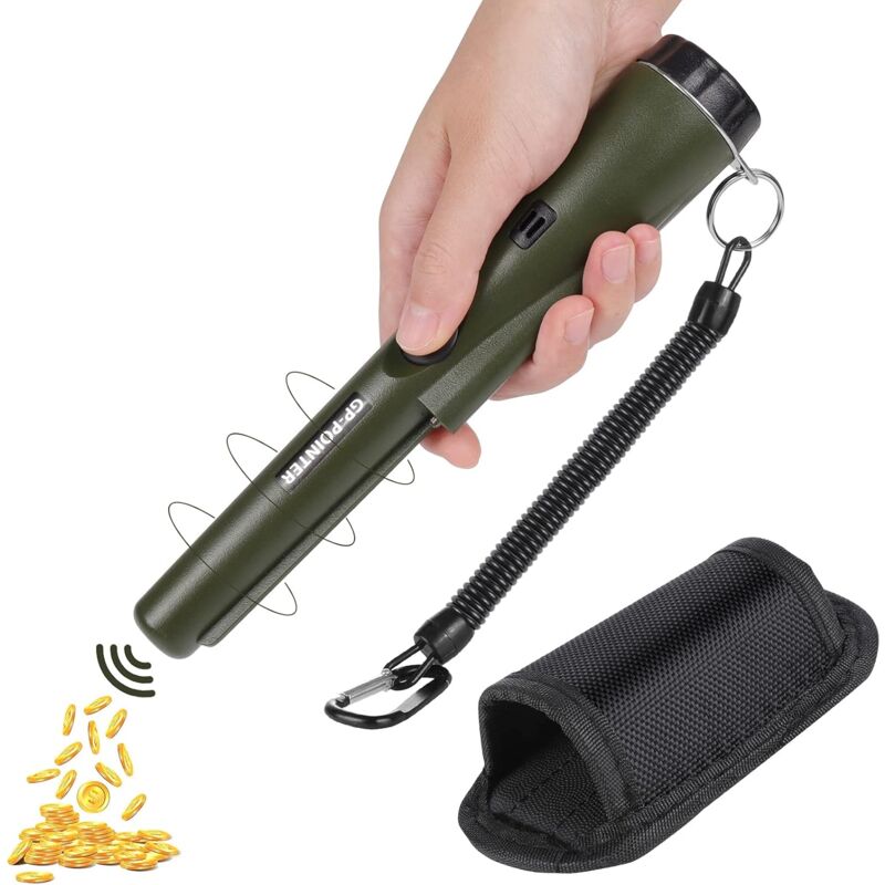 foto del prodotto fortuneville metal detector impermeabile ip66 con luce led, rilevatore di metalli portatile a 360 per la caccia al tesoro, vibrazione automatica