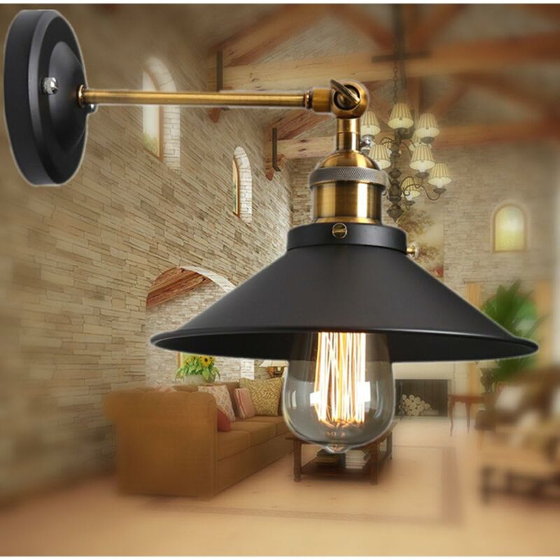 foto del prodotto fortuneville metallo e27 industriale vintage industriale applique da parete ombrello applique da parete lampade da comodino lampada a sospensione