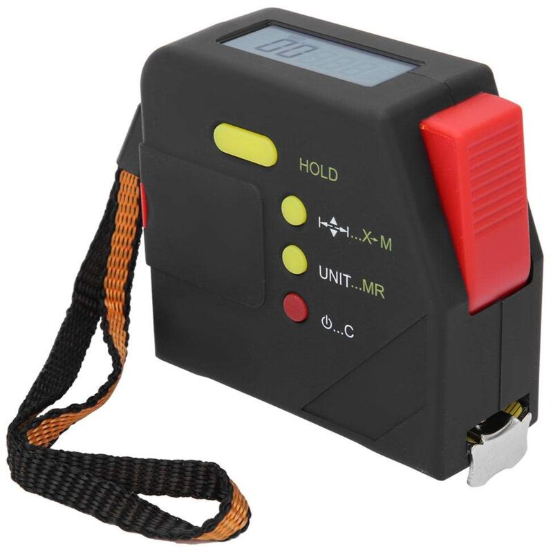 foto del prodotto fortuneville metro a nastro digitale, 5 m, metro a nastro elettronico, righello portatile per la lavorazione del legno con display lcd 1 pz