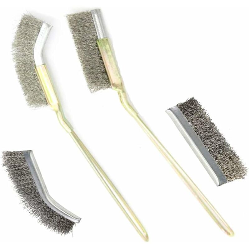 foto del prodotto fortuneville mini spazzole metalliche,xiuyer 8pcs acciaio inox spazzole metalliche set forte robusto curvo diritto professionali per pulizia scorie