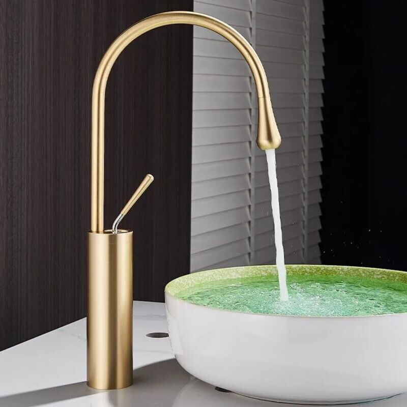 foto del prodotto fortuneville miscelatore lavabo rubinetto oro lavabo bagno miscelatore wc alto 360 